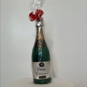 8” chateau celebration champagne bottle shaped candle new